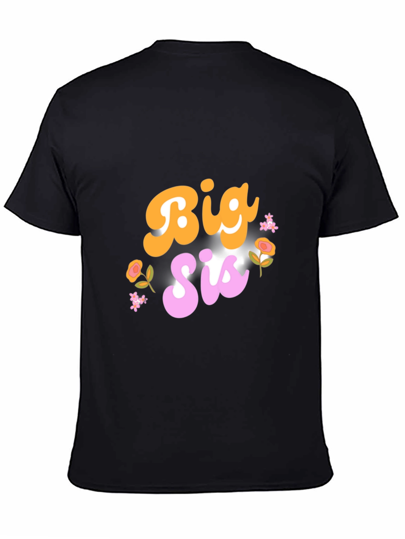 Black Big Sis Floral Graphic Tee view 4