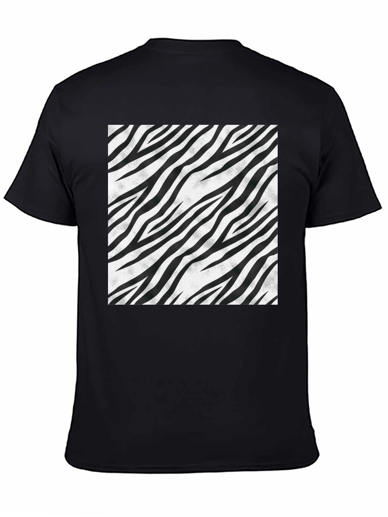 Black Zebra Stripe Graphic Tee - Black view 4