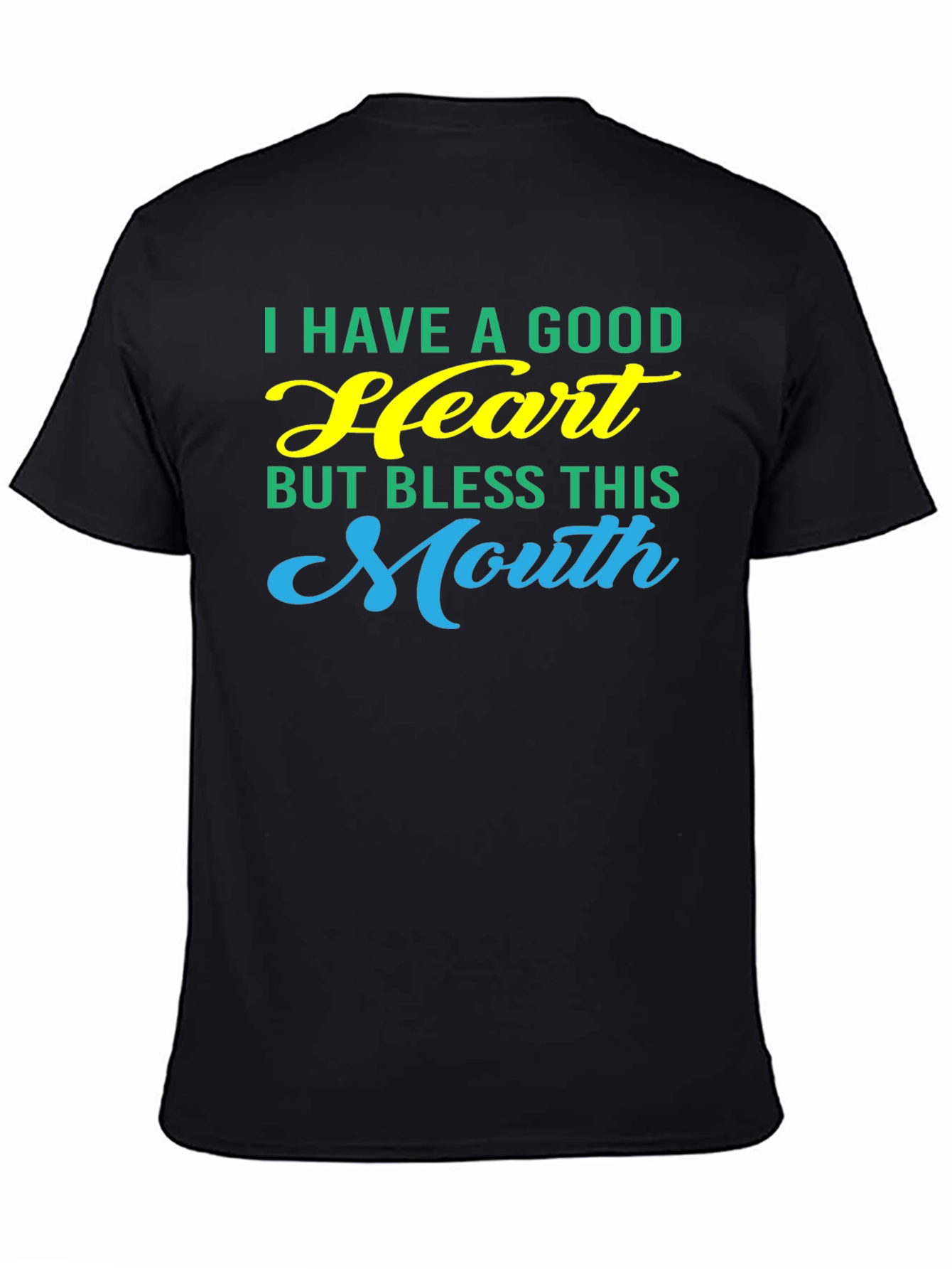 Black Good Heart Bless This Mouth Graphic Tee view 4