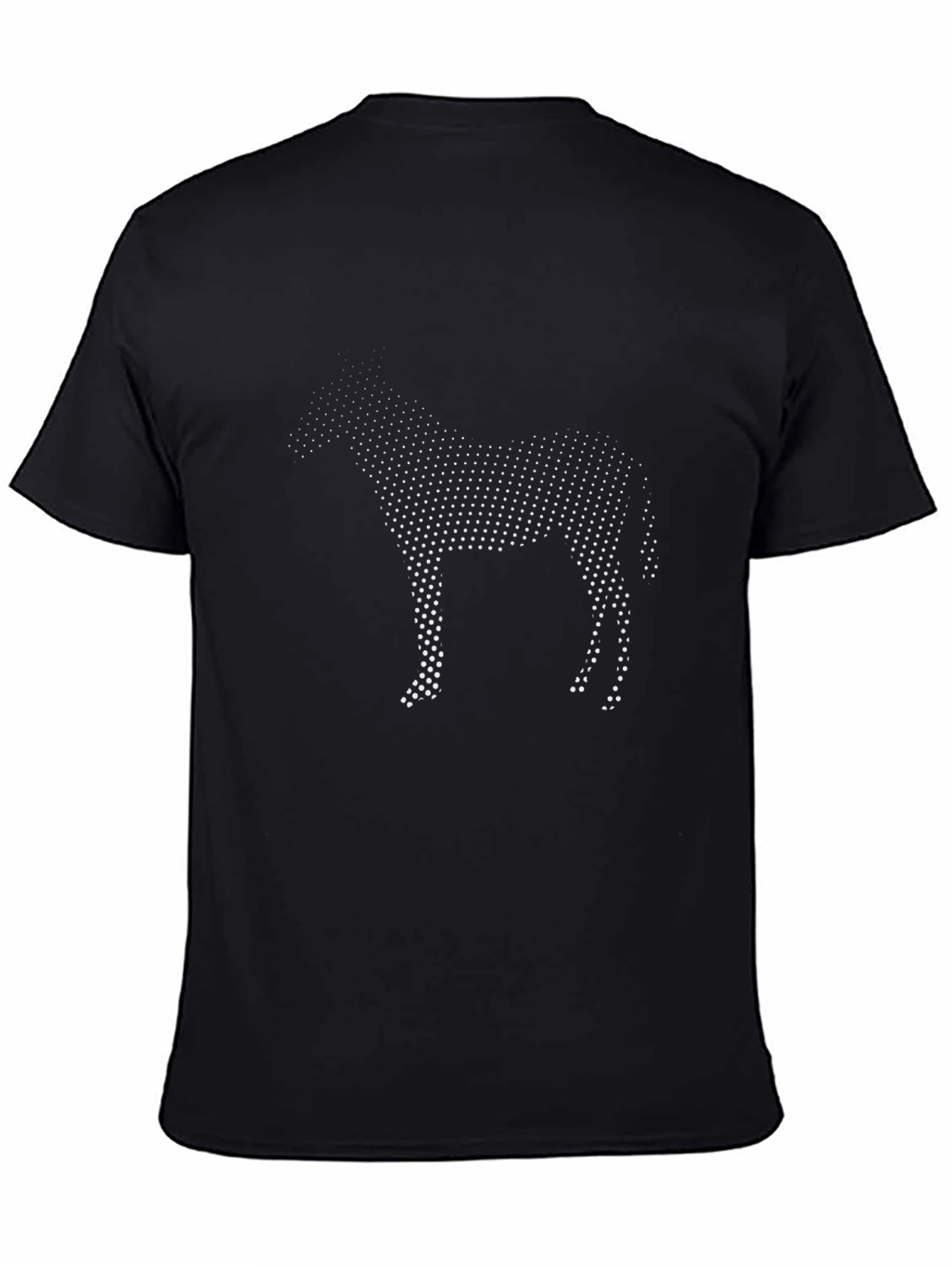 Black Stylish Horse Graphic Black T-Shirt view 4