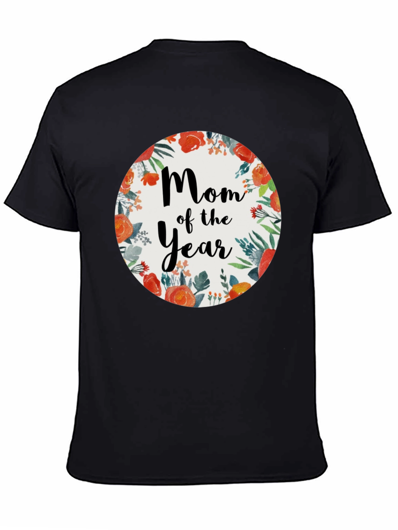 Black Mom of the Year Floral T-Shirt view 4