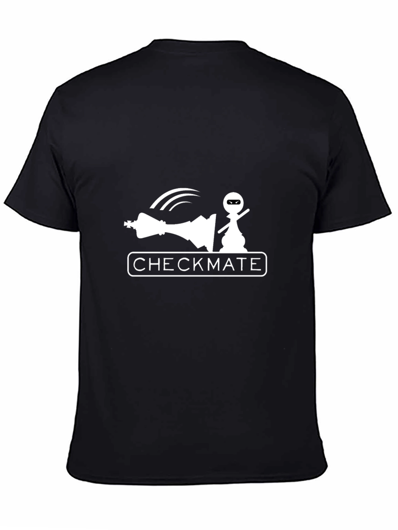 Black Checkmate Ninja Pawn T-Shirt view 4