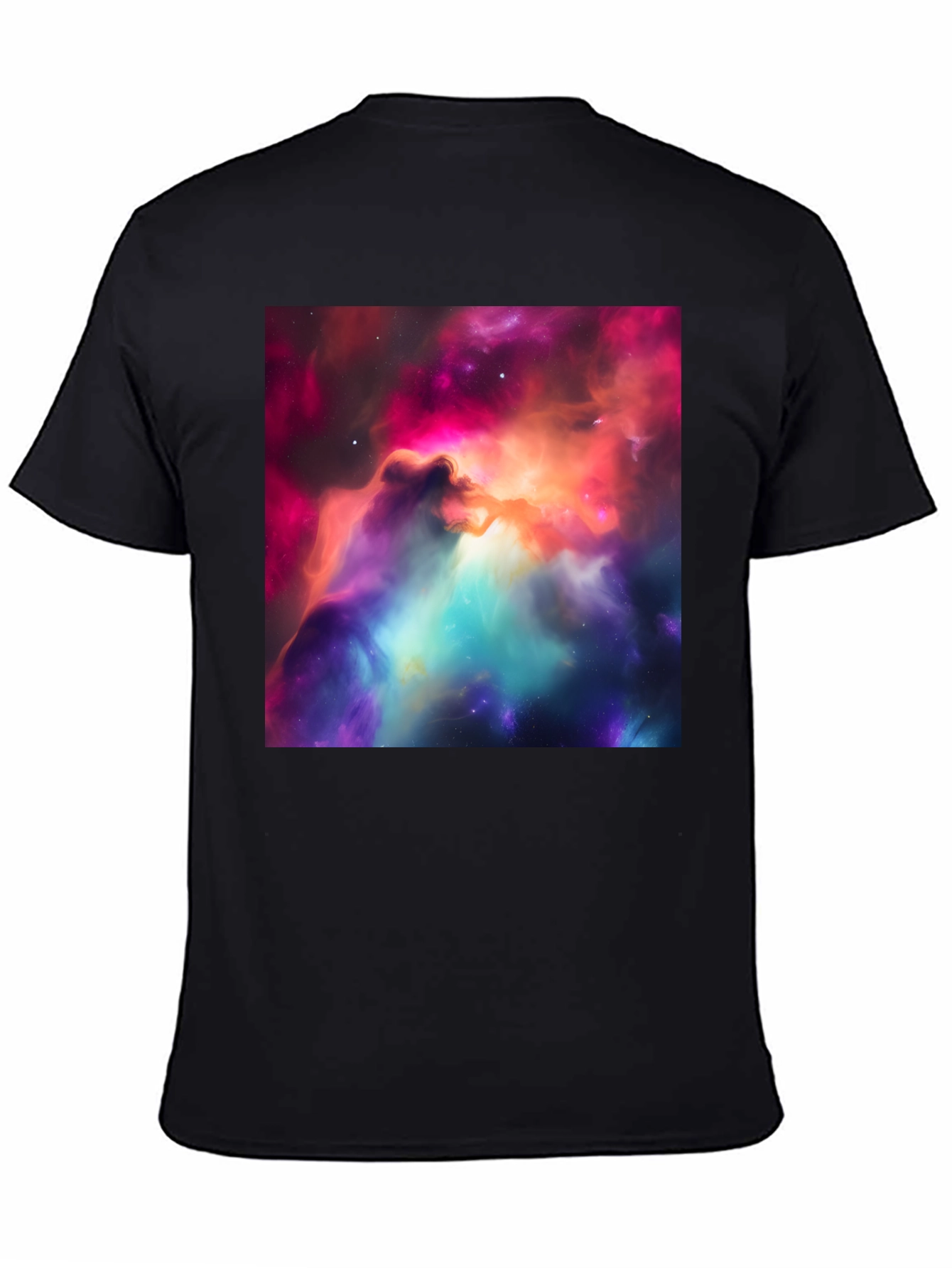 Black Nebula Print Black T-Shirt view 4