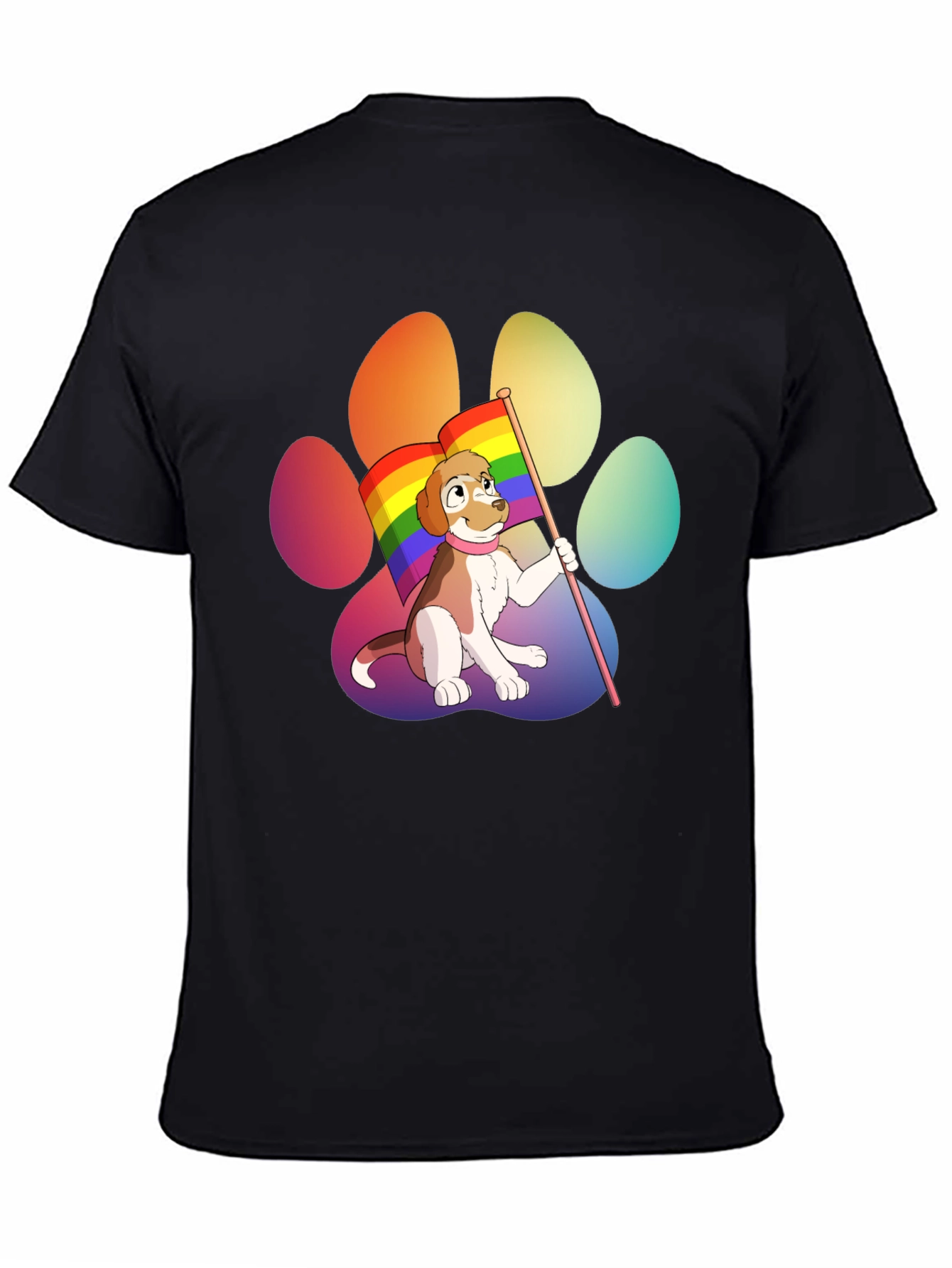 Black Pride Pup T-Shirt - LGBTQ+ Dog Paw Tee view 4