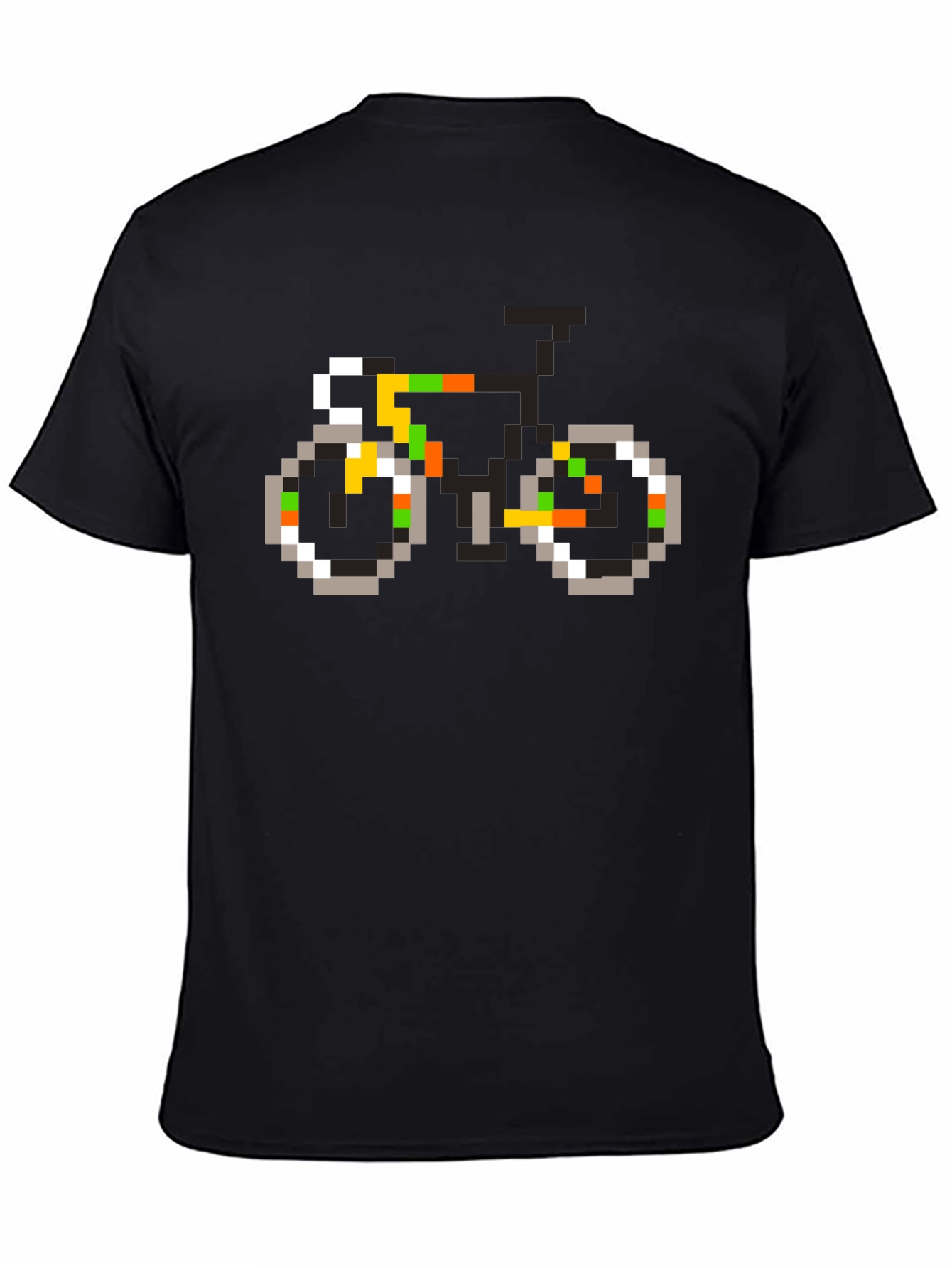 Black Pixel Art Bicycle Graphic Tee - Black view 4