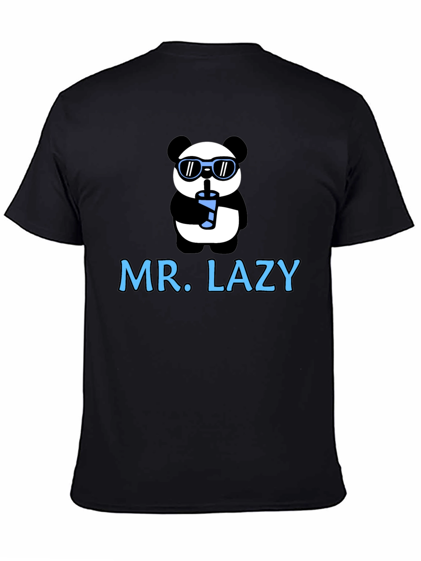Black Mr. Lazy Panda Graphic T-Shirt view 4