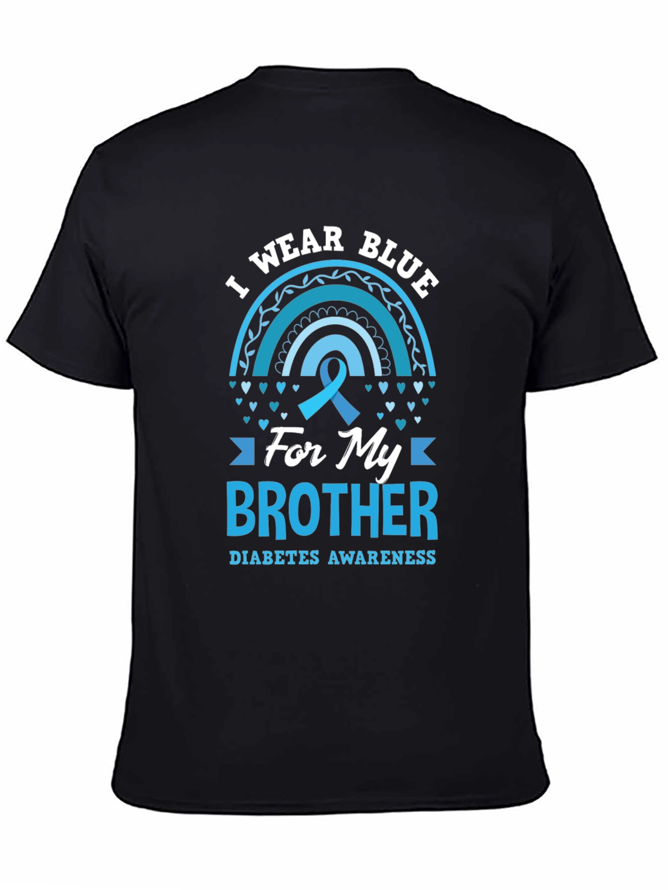 Black Diabetes Awareness Brother T-Shirt view 4