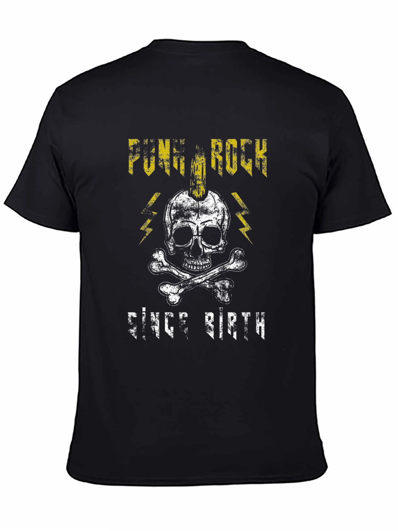 Black Punk Rock Since Birth Black Graphic T-Shirt view 4