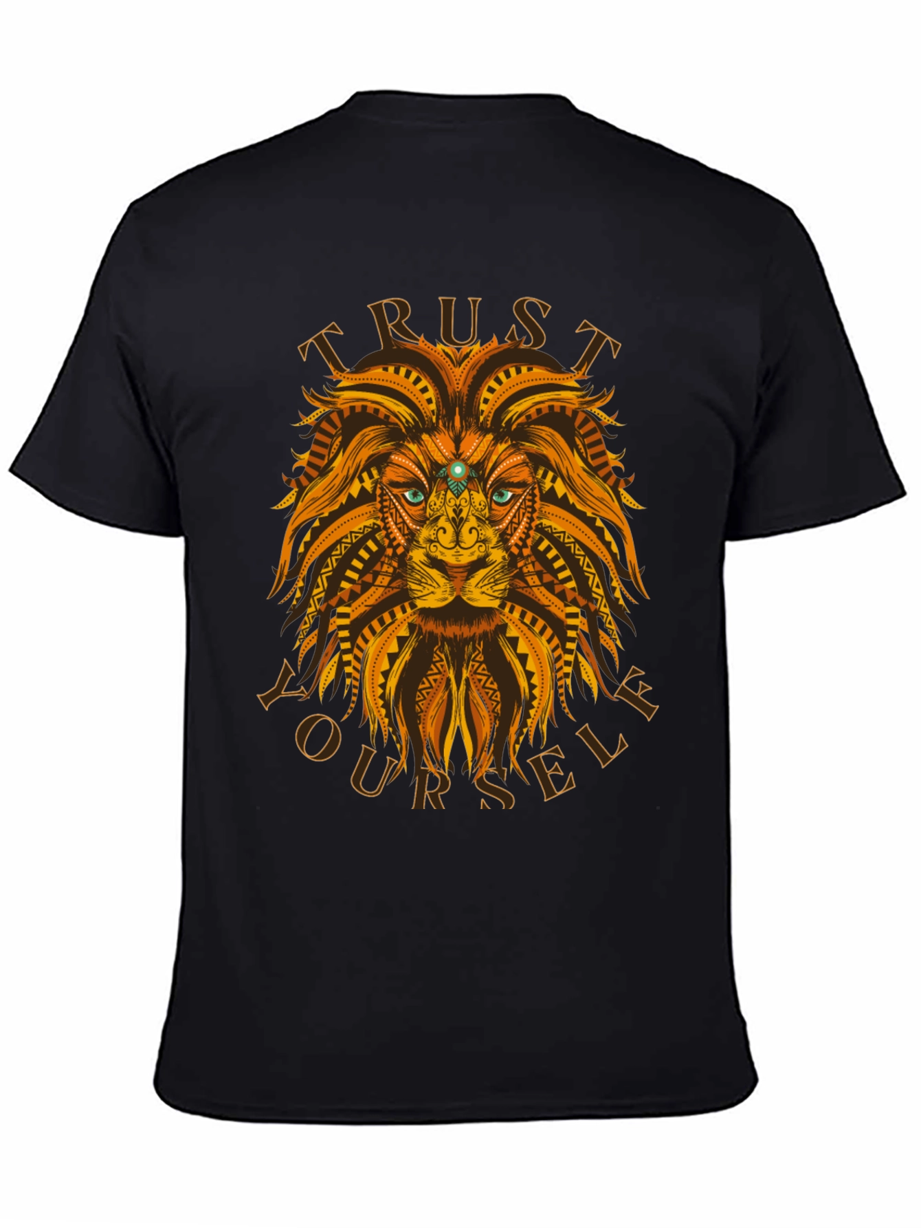 Black Trust Yourself Lion Graphic Tee view 4