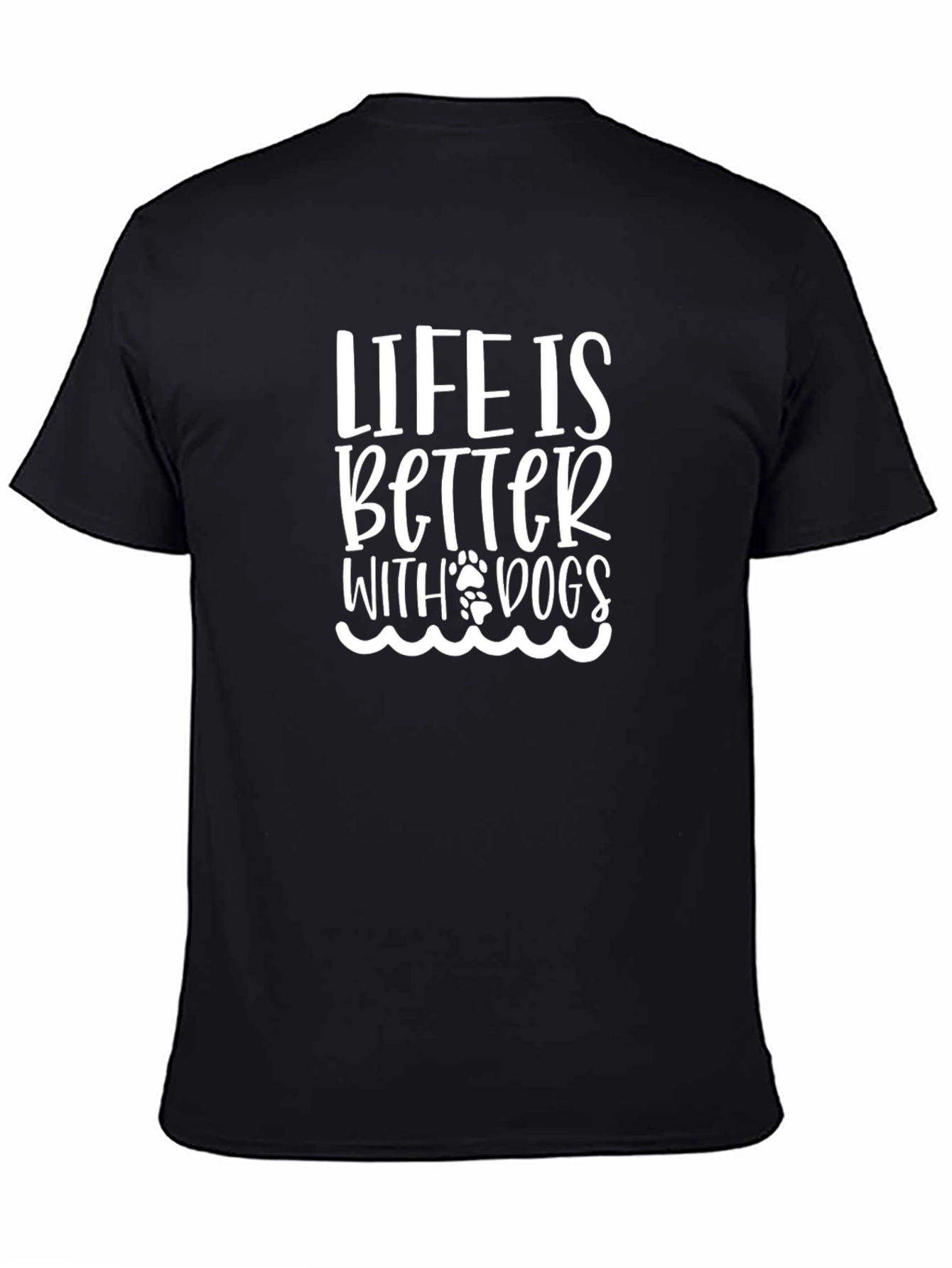 Black Life is Better with Dogs T-Shirt - Black view 4