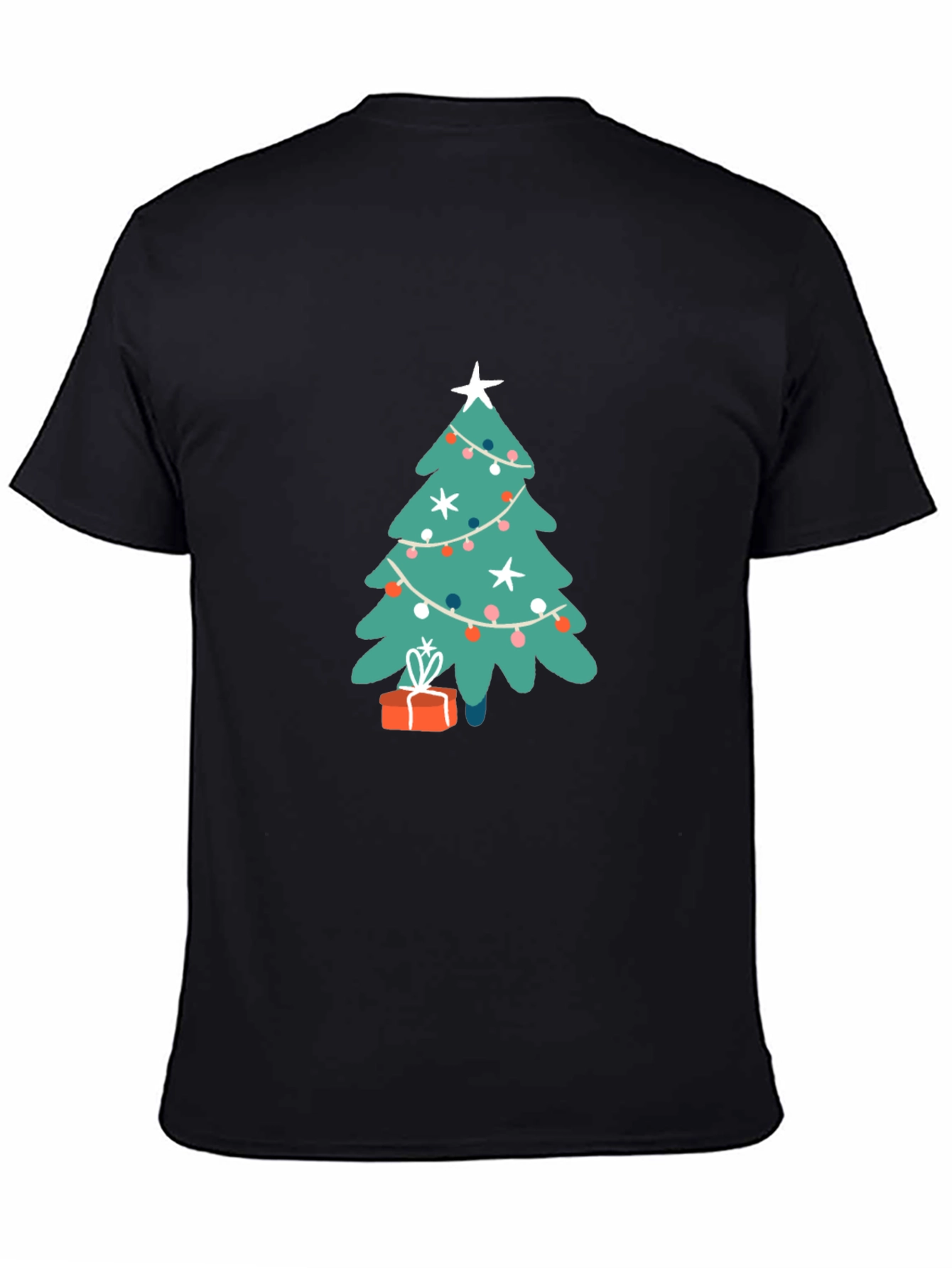Black Festive Christmas Tree Graphic Tee - Holiday Cheer! view 4