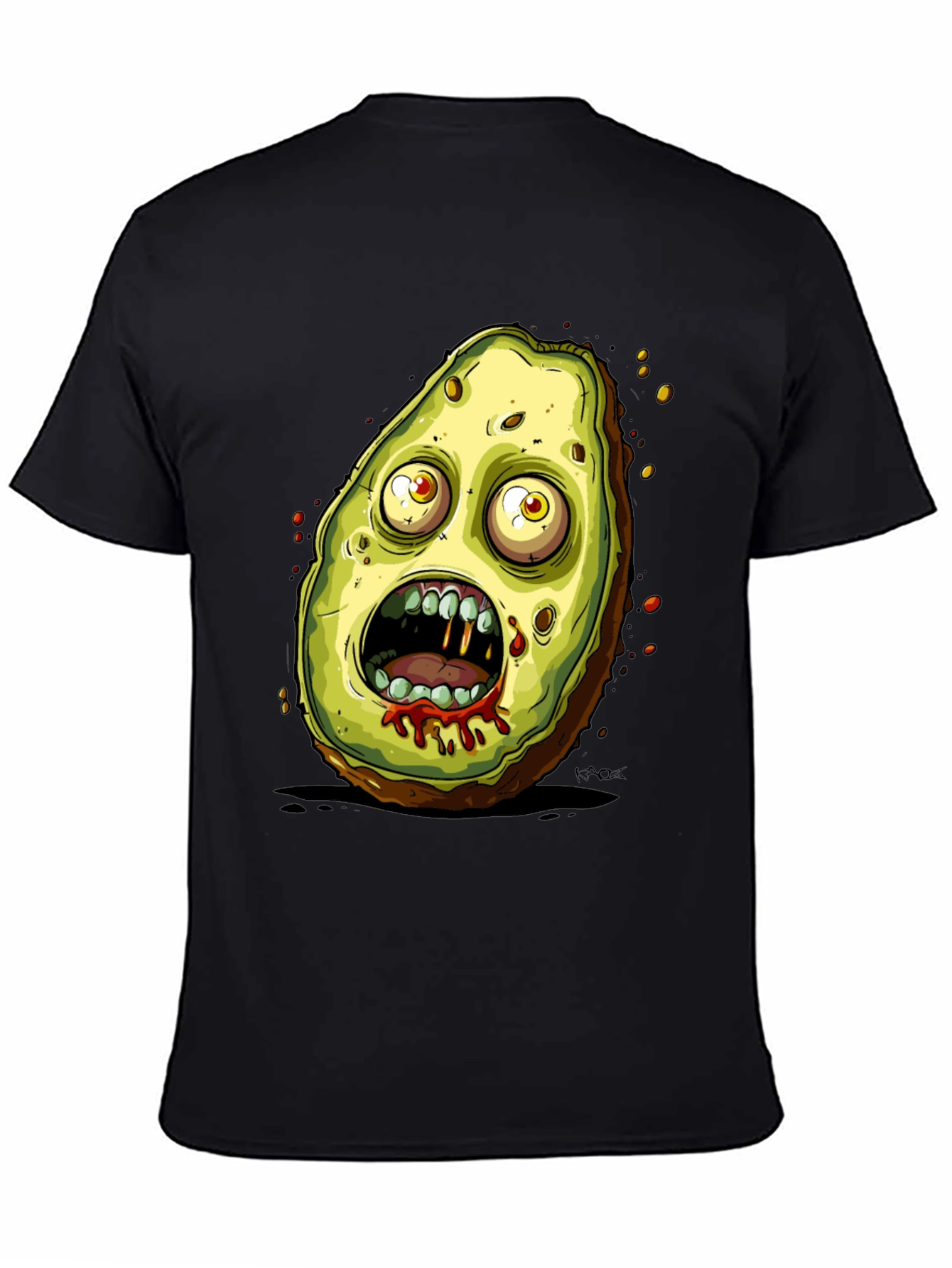 Black Zombie Avocado Graphic Tee - Black view 4