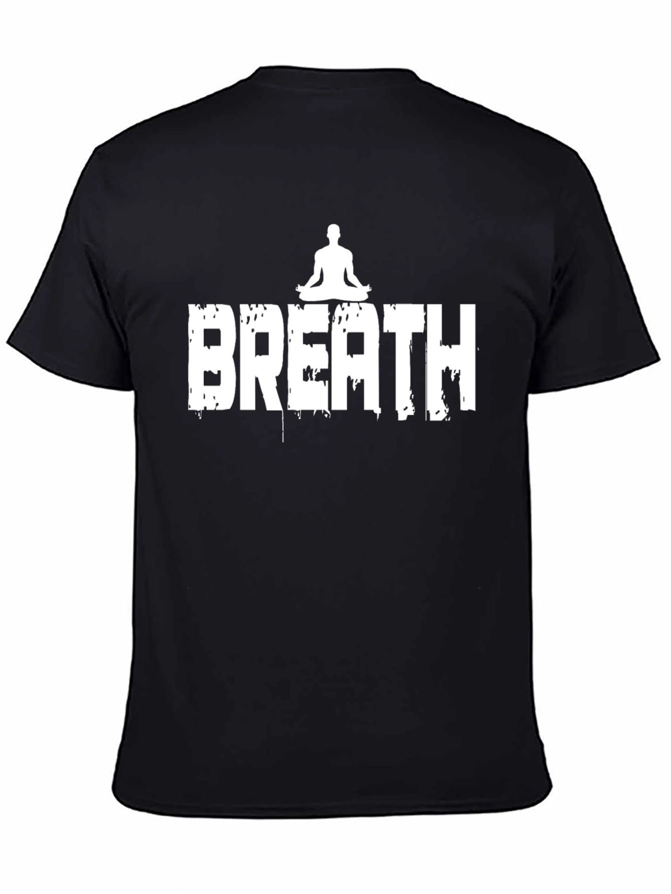Black Breath Yoga Graphic Tee - Black Cotton T-Shirt view 4