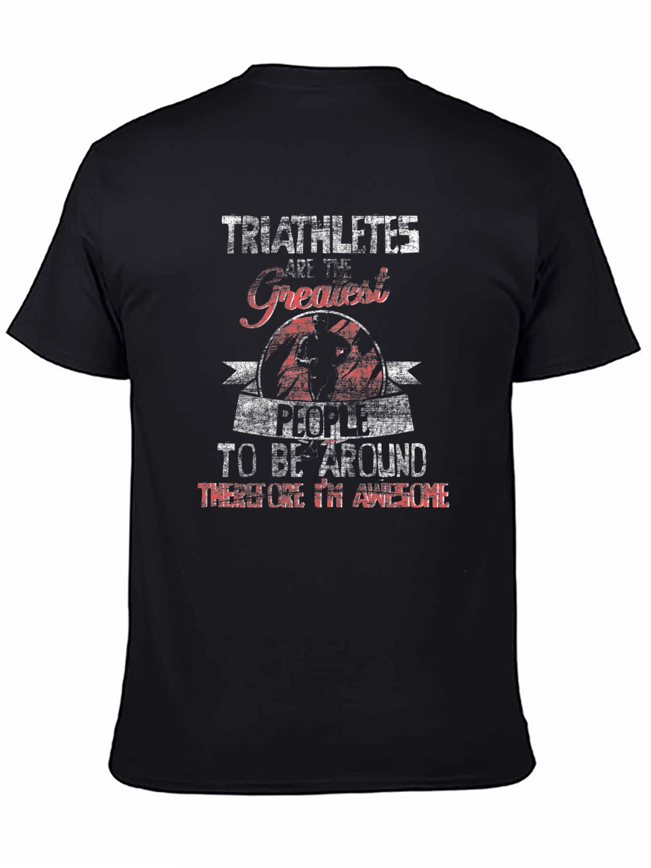 Black Triathlete Graphic Tee - Awesome People Shirt view 4
