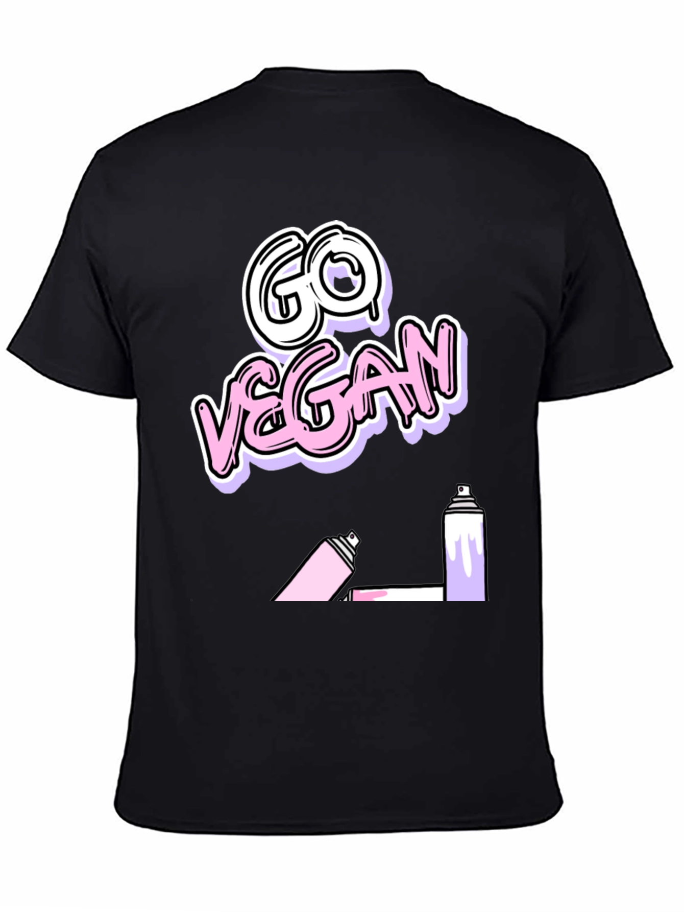 Black Go Vegan Graffiti T-Shirt view 4