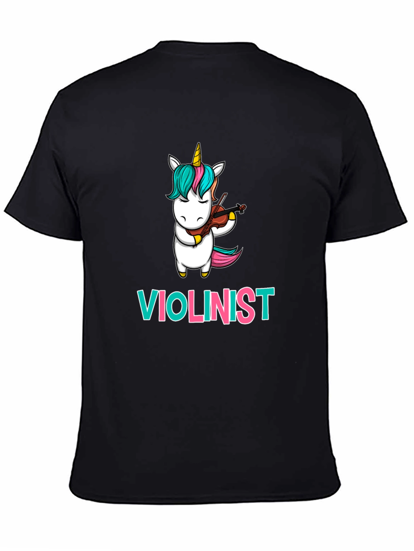 Black Unicorn Violinist T-Shirt: Funny Musician Tee view 4