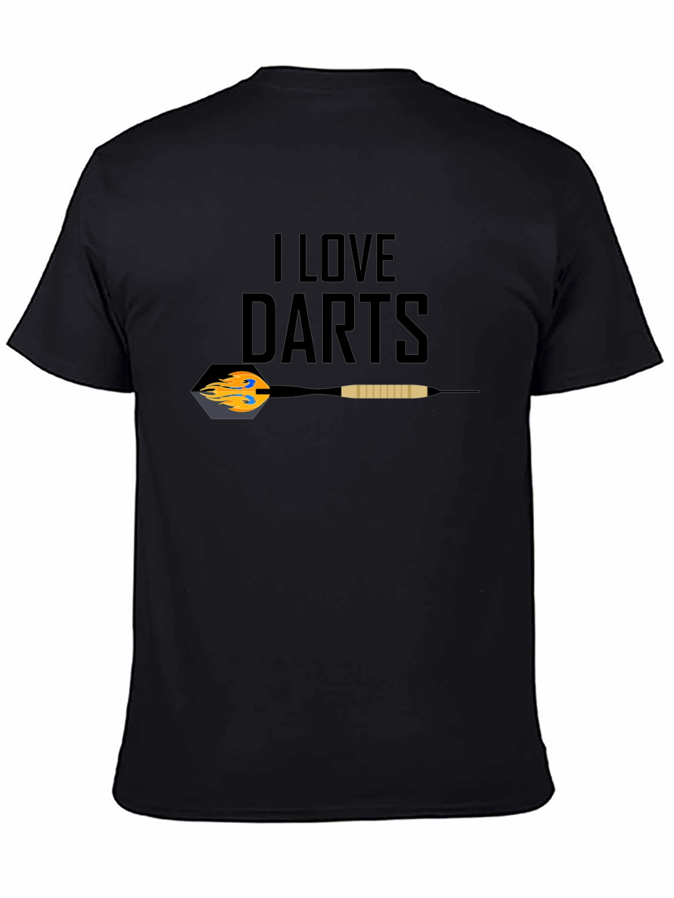Black I Love Darts Graphic T-Shirt - Black view 4