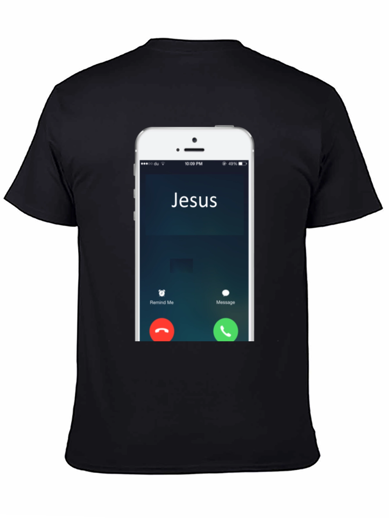 Black Jesus Calling Funny T-Shirt view 4