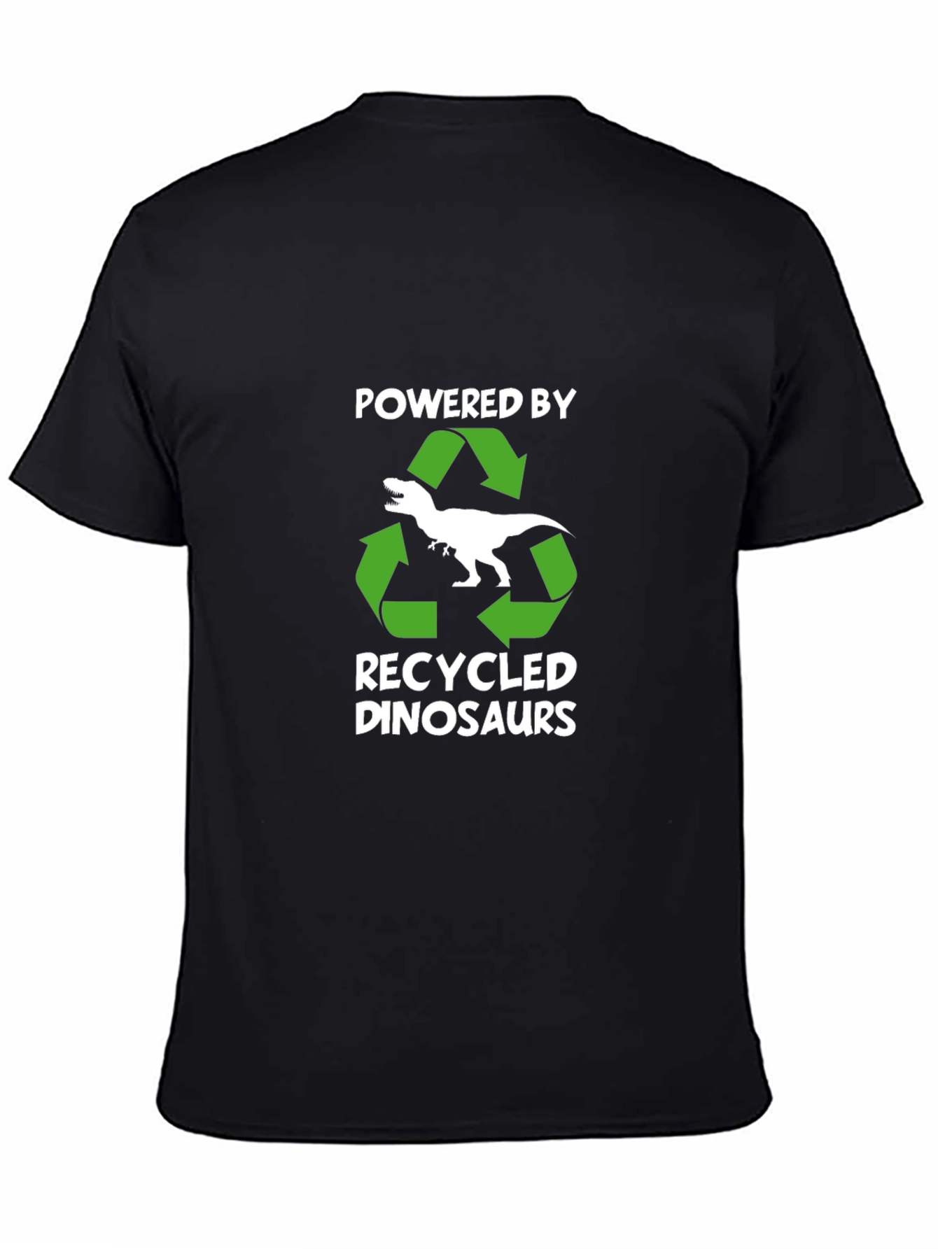 Black Recycled Dinosaur T-Shirt - Funny Graphic Tee view 4