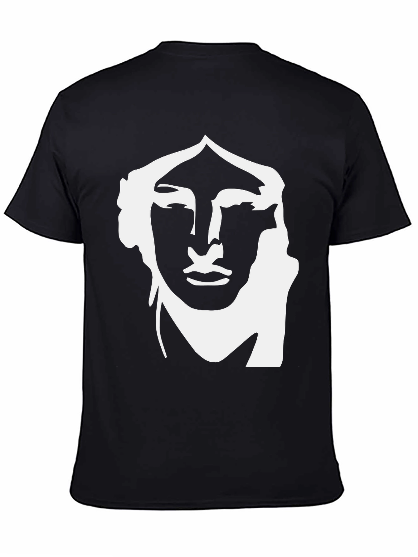 Black Abstract Face Graphic Tee - Modern Unisex T-Shirt view 4