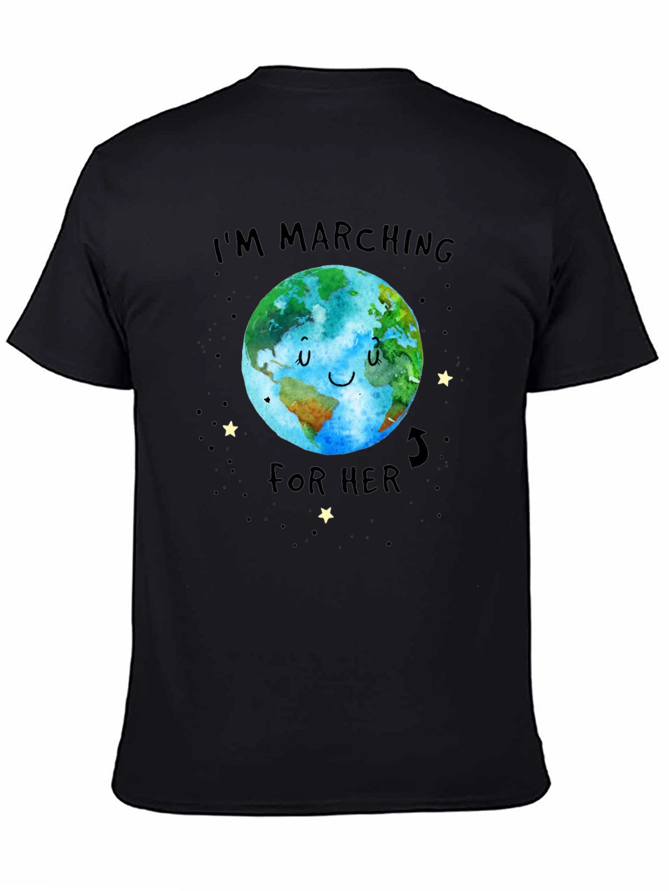 Black I'm Marching For Her Earth Graphic Tee view 4