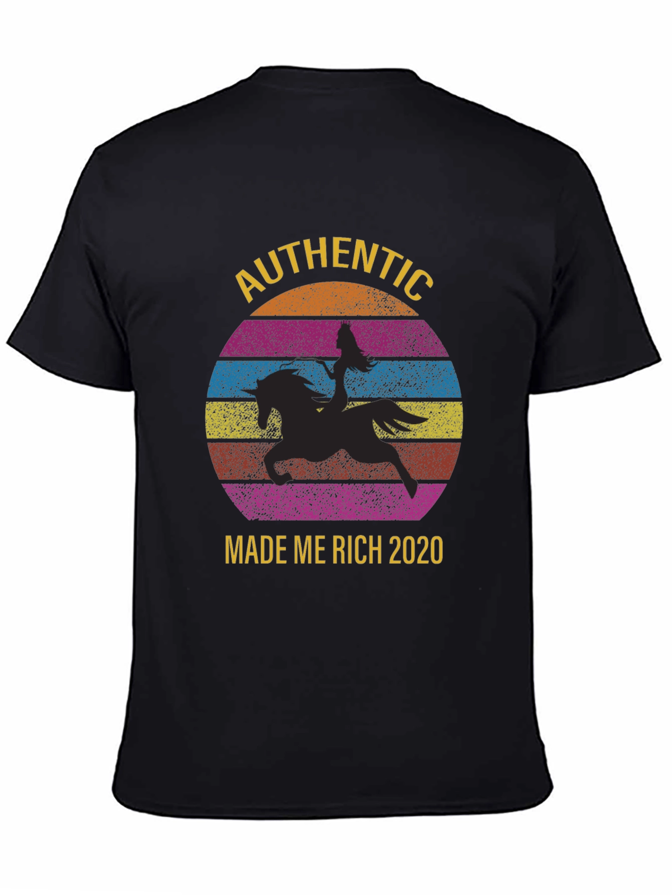 Black Authentic Made Me Rich 2020 T-Shirt view 4