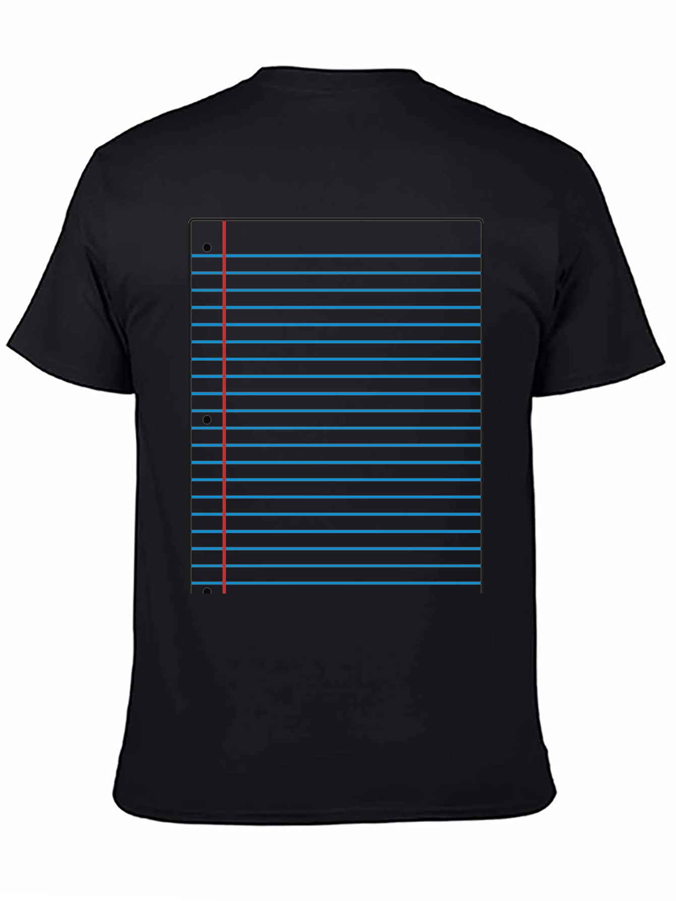Black Notebook Paper Graphic Tee - Novelty Design view 4