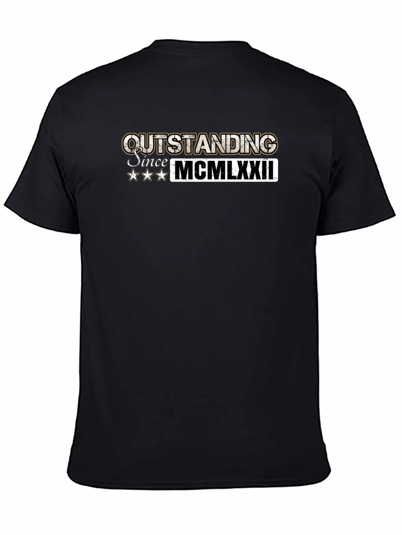 Black Outstanding Since 1972 Black T-Shirt view 4