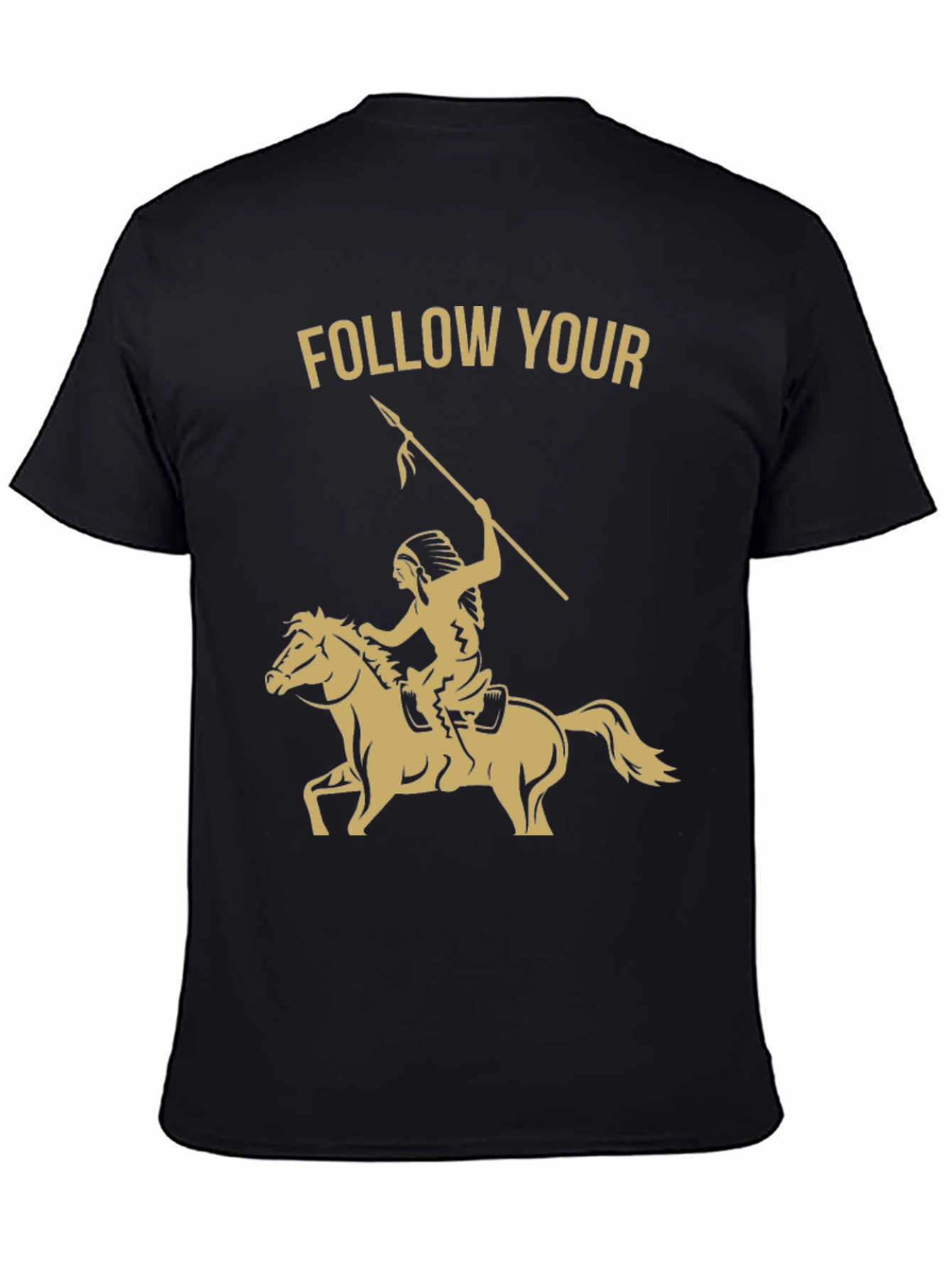 Black Follow Your Arrow T-Shirt - Native American Horse Rider Tee view 4
