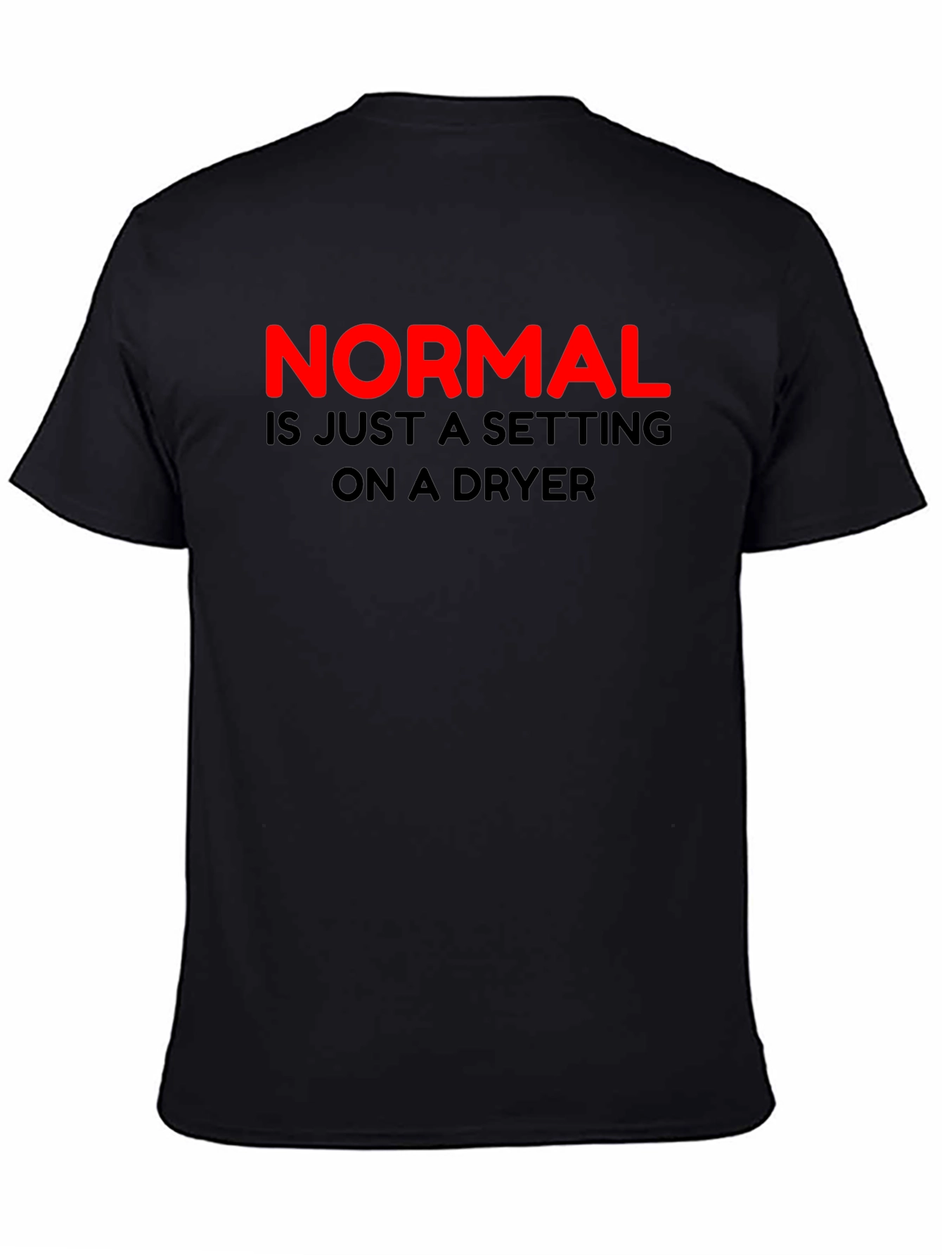 Black Normal Dryer Setting Men's Black T-Shirt view 4