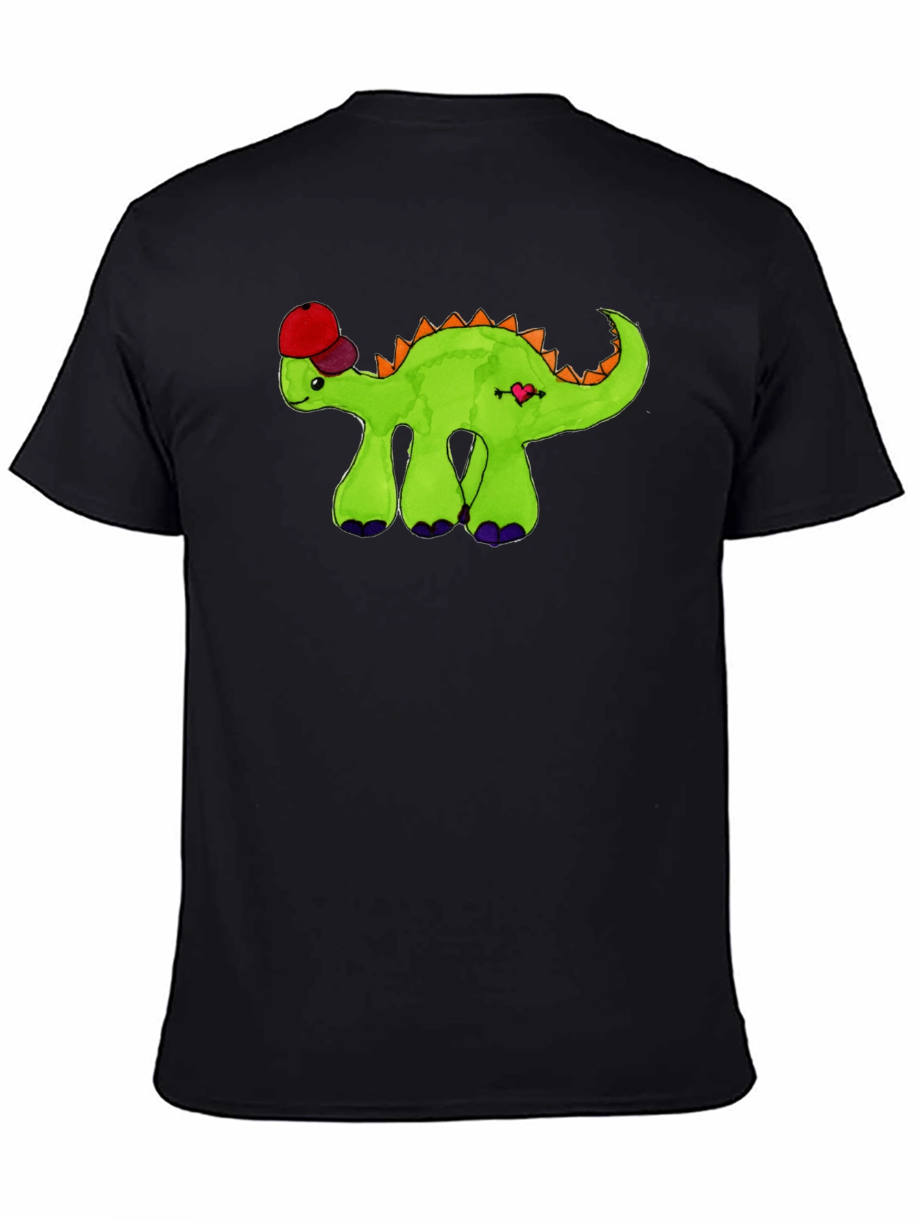 Black Dino with Hat Graphic Tee view 4