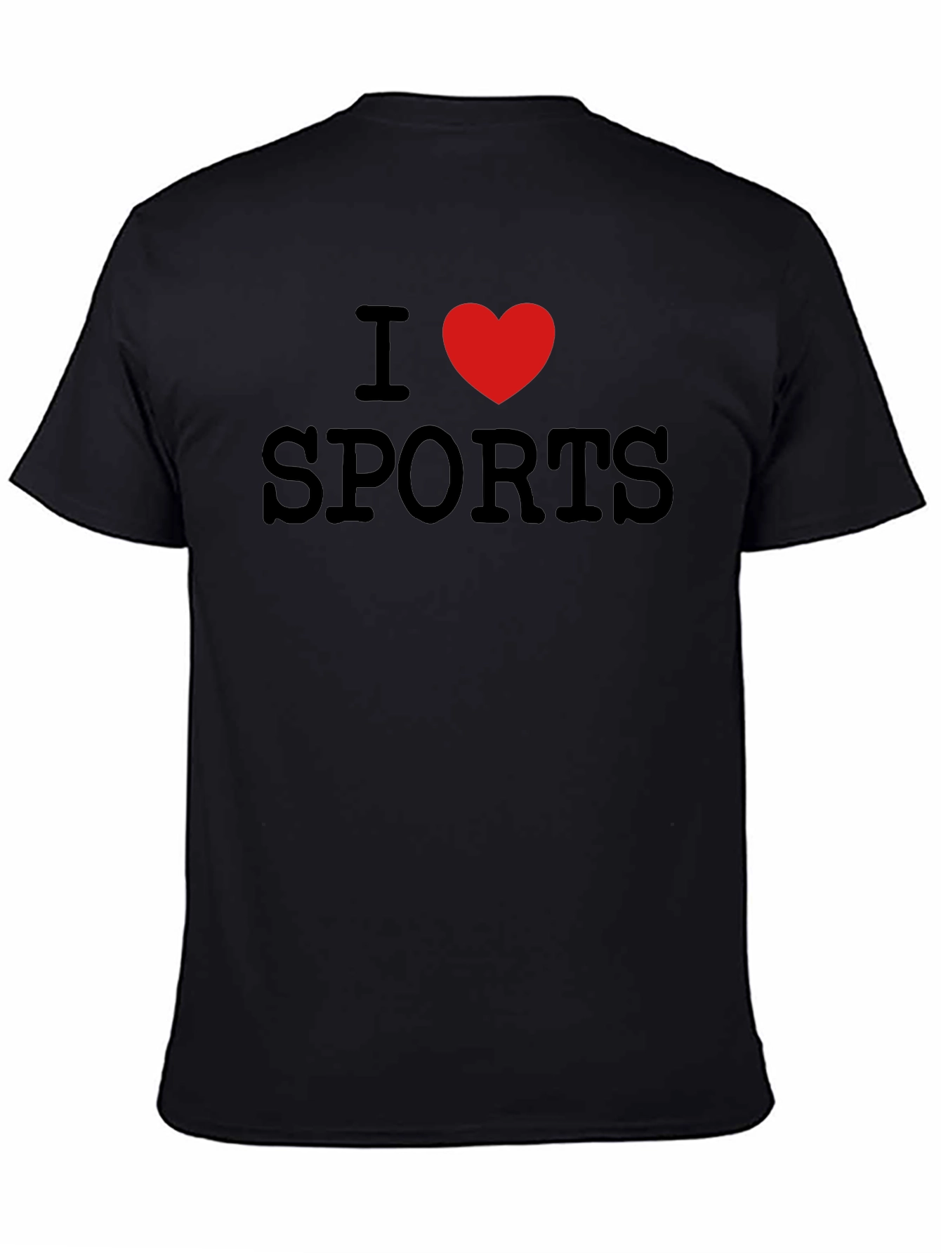 Black I Heart Sports Graphic Tee - Soft Cotton Blend view 4