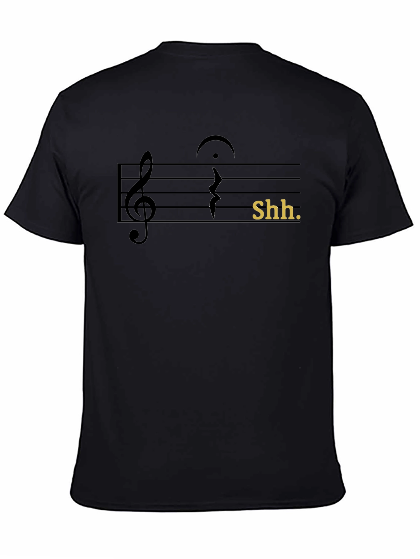 Black Shh! Music Note Graphic Tee view 4