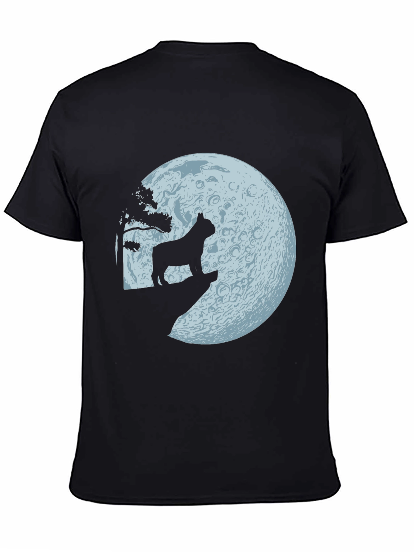 Black Dog Howling at Moon Graphic Tee view 4