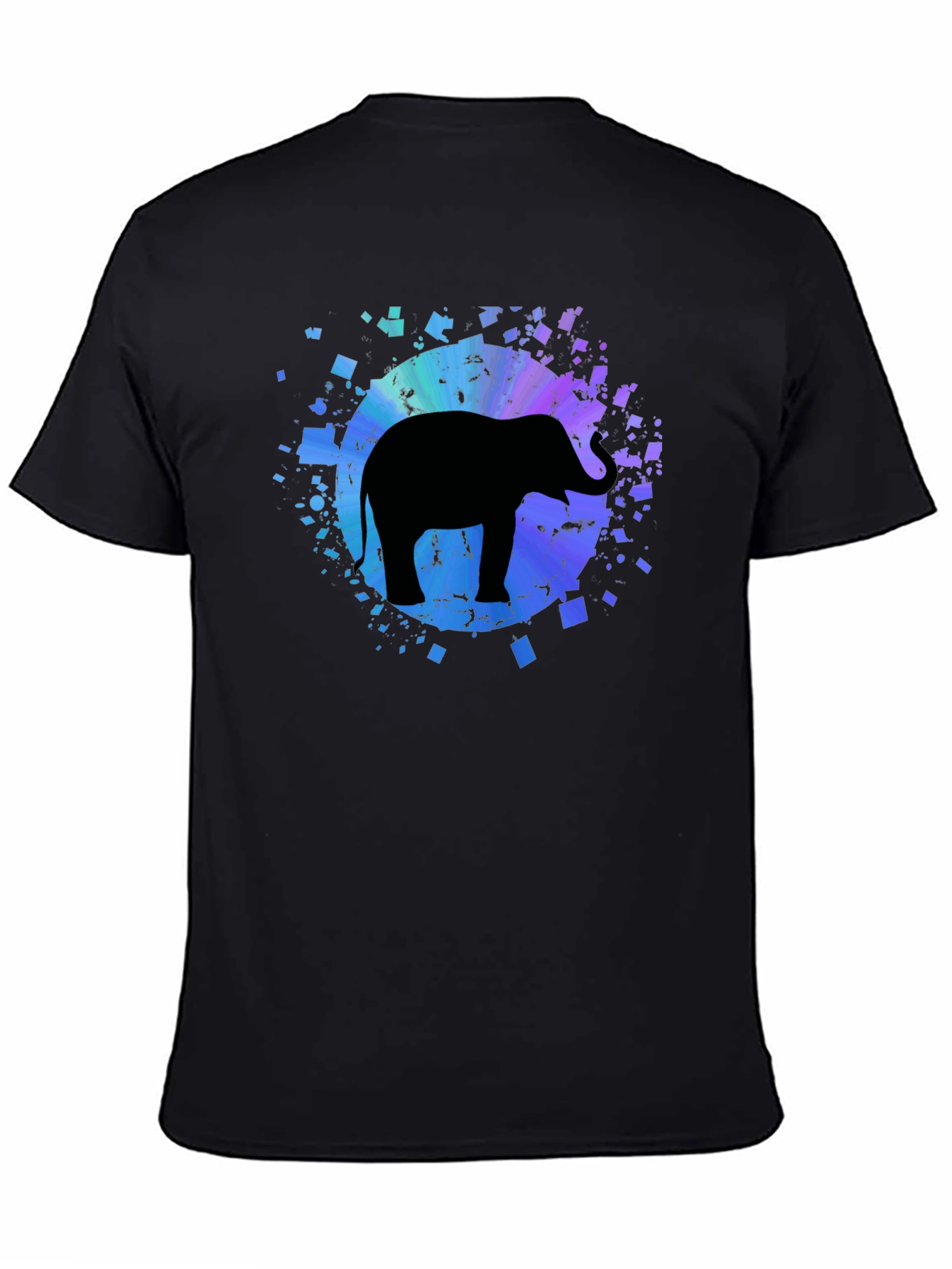 Black Elephant Graphic Tee - Men's Black Cotton T-Shirt view 4