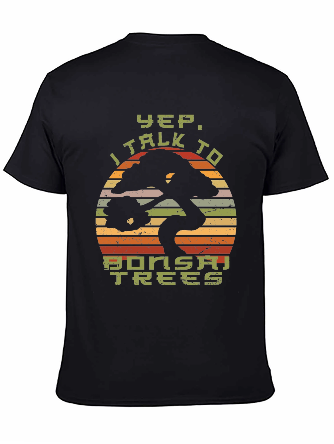 Black Yep, I Talk to Bonsai Trees Black T-Shirt view 4