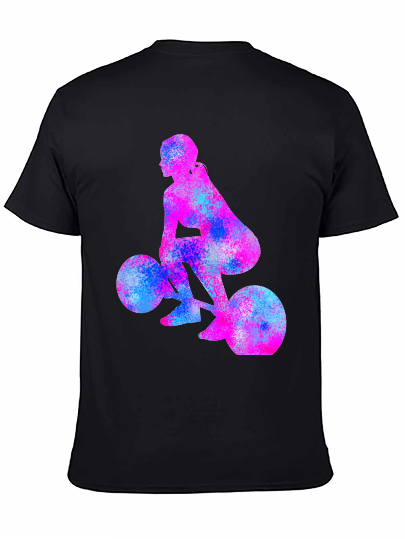 Black Weightlifting Girl Tee - Unique Workout Shirt view 4