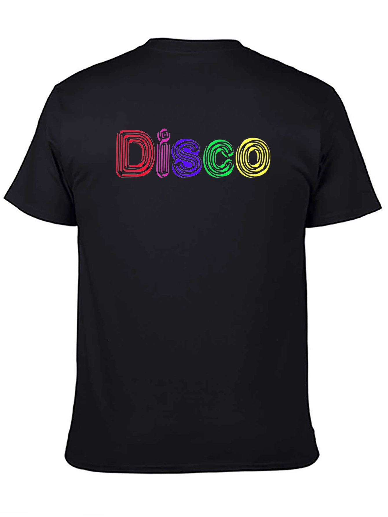 Black Retro Disco T-Shirt - Colorful Party Tee view 4