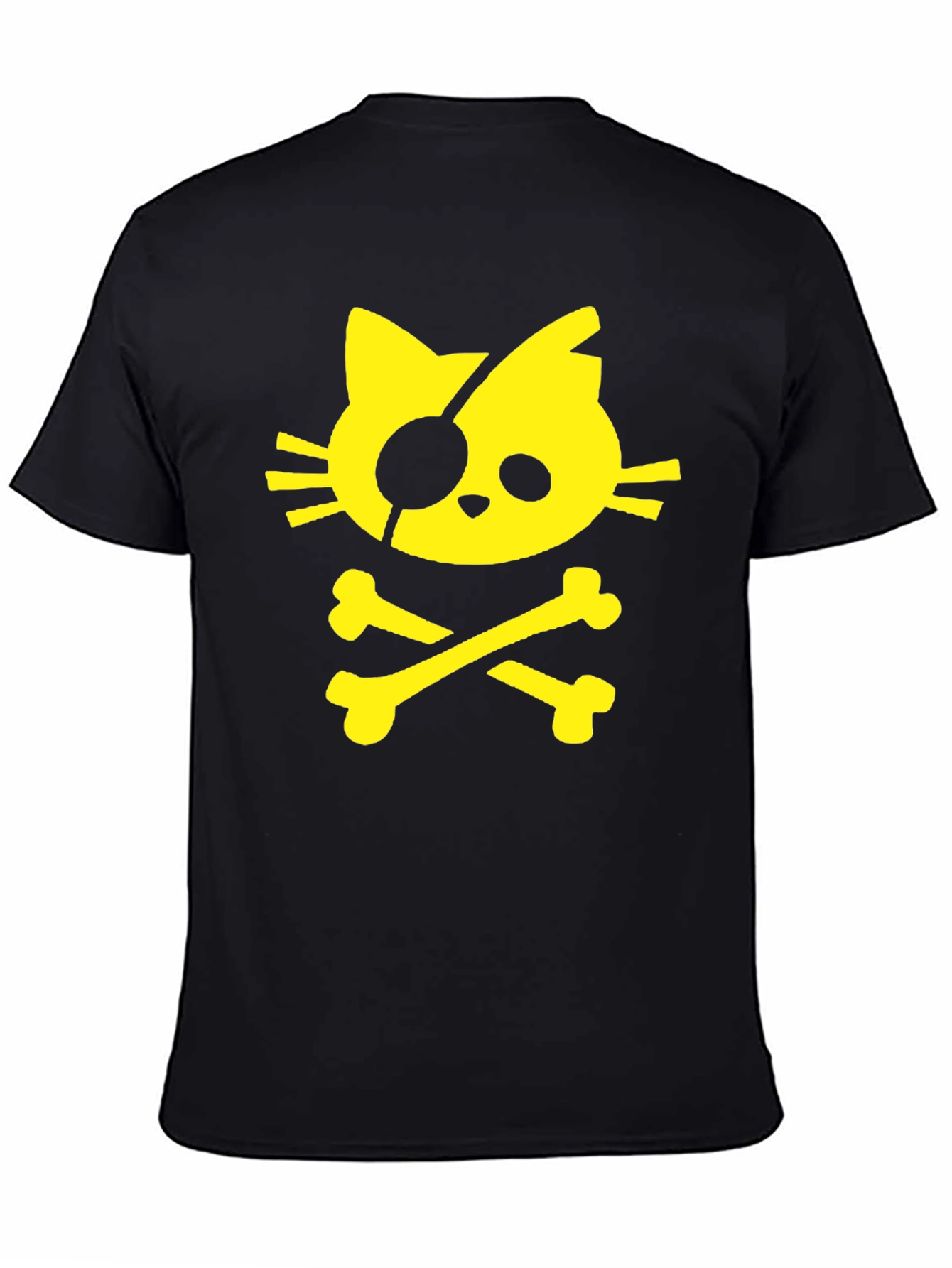 Pirate Cat T-Shirt - Black Cotton Tee - 4