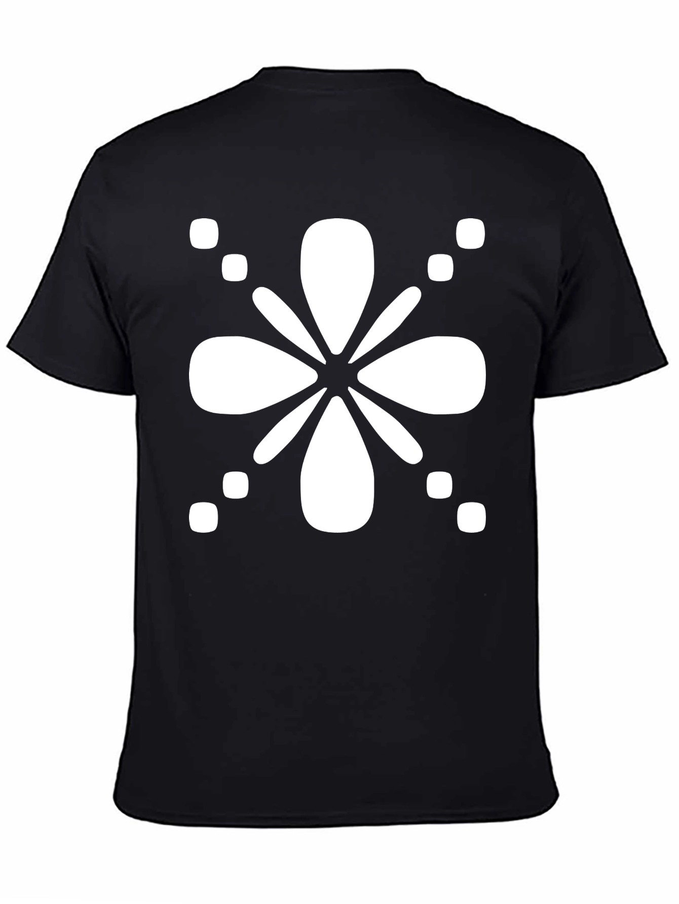 Black Abstract Floral Graphic Black T-Shirt view 4