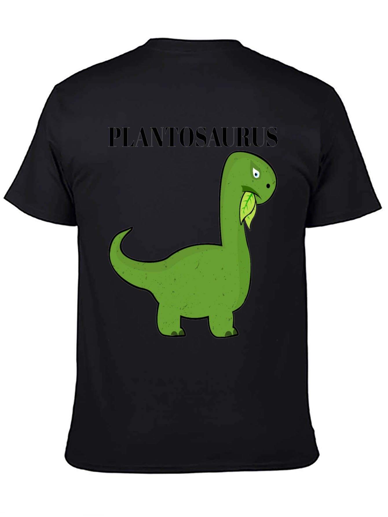 Black Plantosaurus T-Shirt - Funny Herbivore Dinosaur Tee view 4