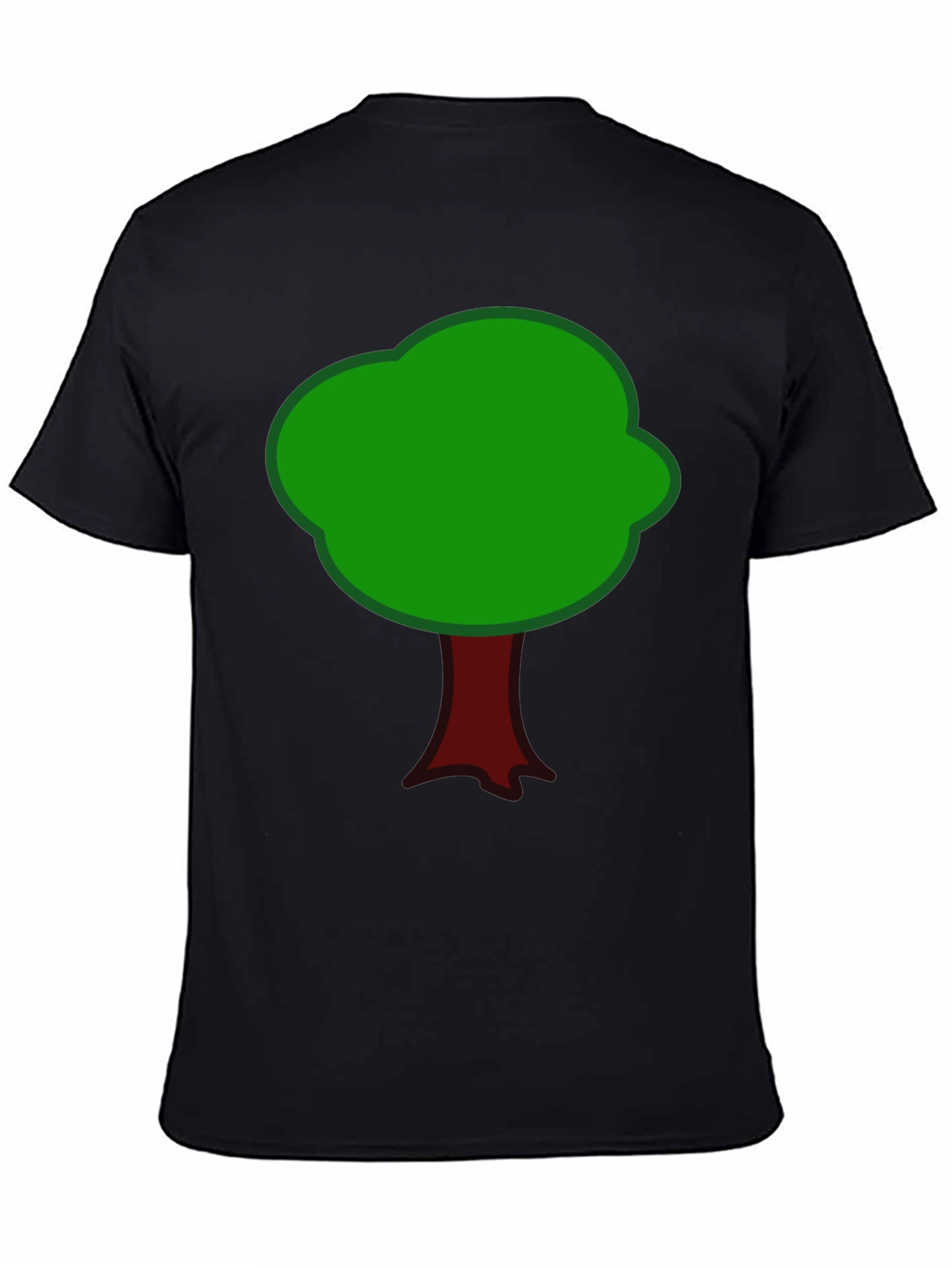 Black Cartoon Tree Graphic Tee - Black Cotton Blend view 4
