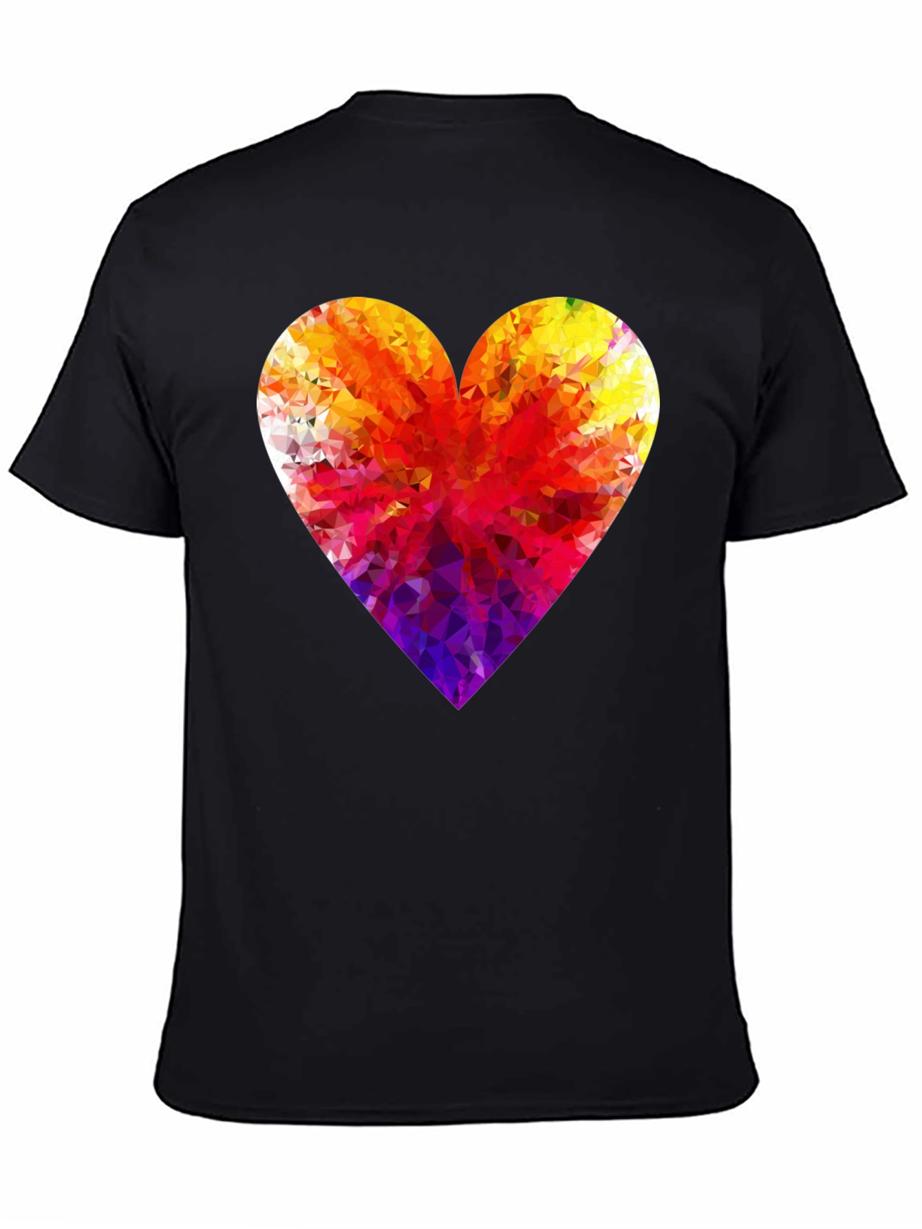 Black Geometric Heart Graphic Tee - Modern Black T-Shirt view 4