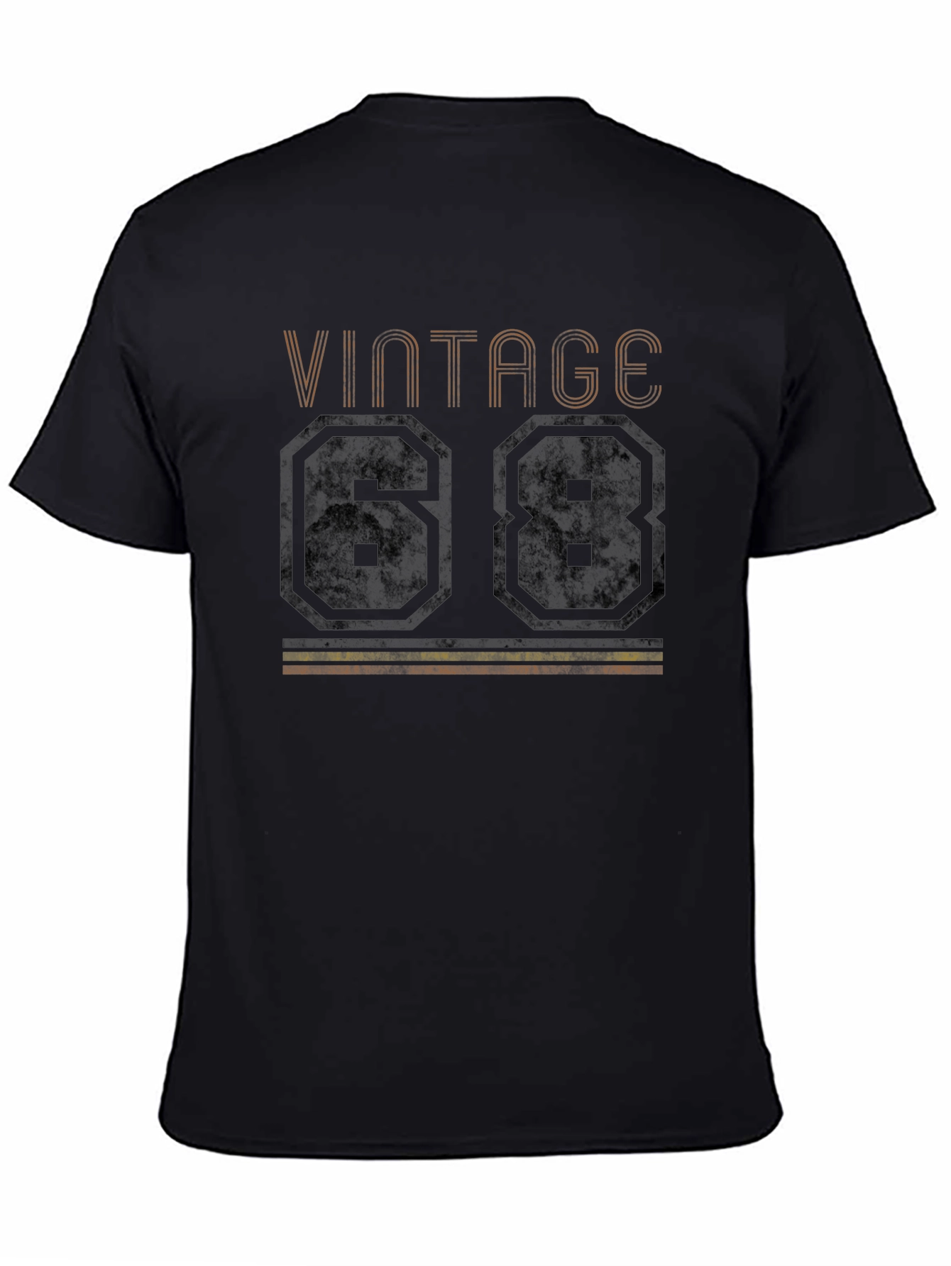 Black Vintage 68 T-Shirt Retro Birthday Tee view 4