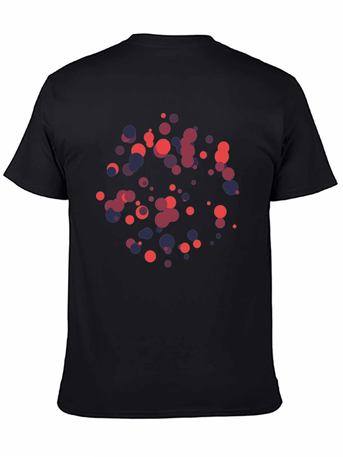 Black Abstract Geometric Circle Pattern Black T-Shirt view 4