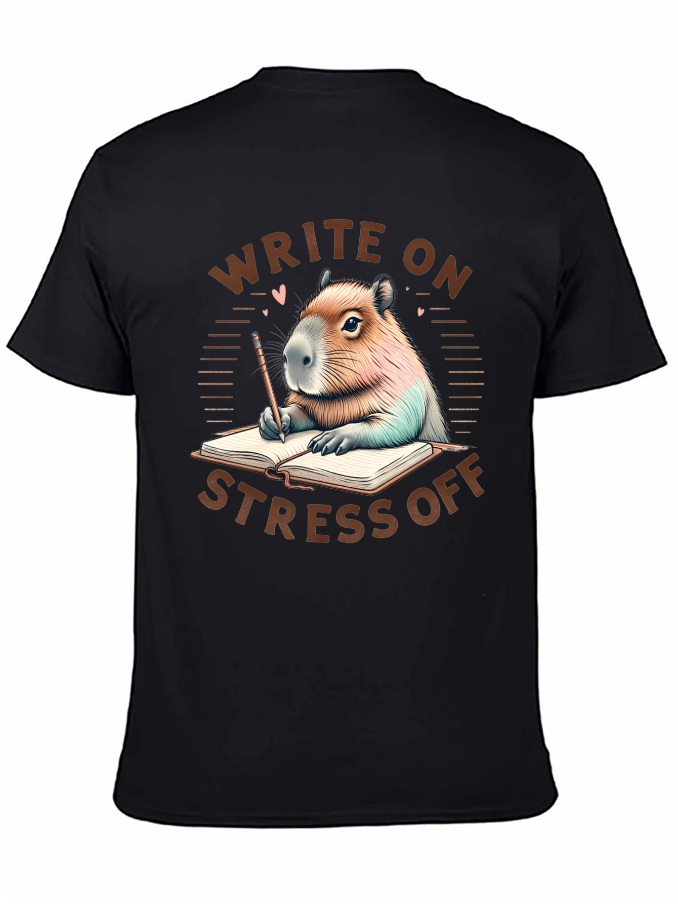 Black Write On Stress Off T-Shirt view 4