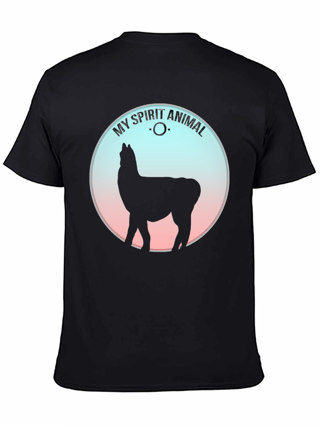 Black My Spirit Animal Llama Graphic Tee - Black view 4