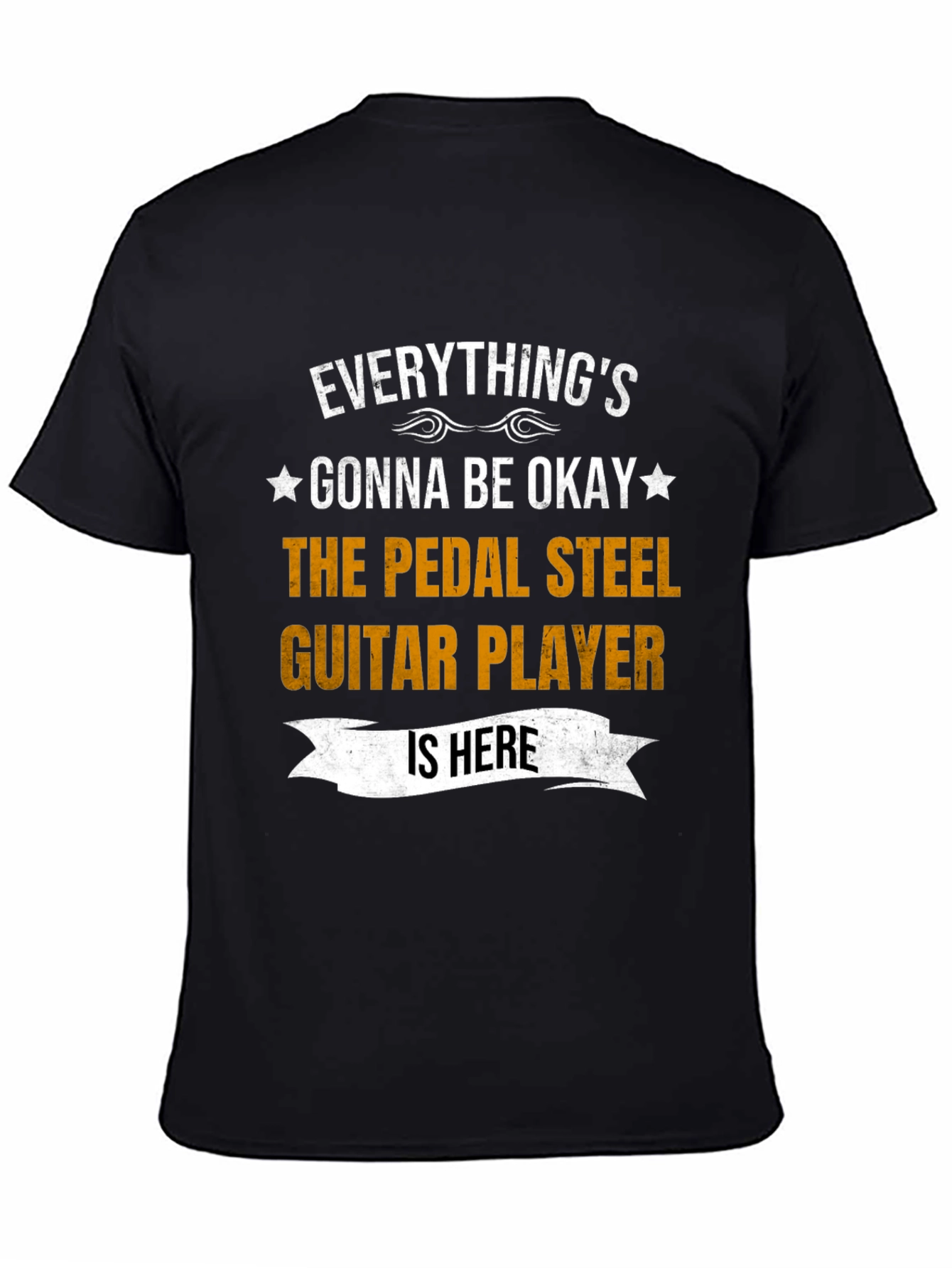 Black Everything's Gonna Be Okay Pedal Steel Guitar Player T-Shirt view 4
