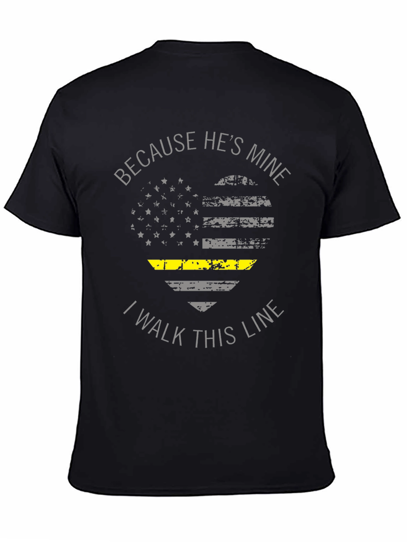 Black Because He's Mine T-Shirt view 4