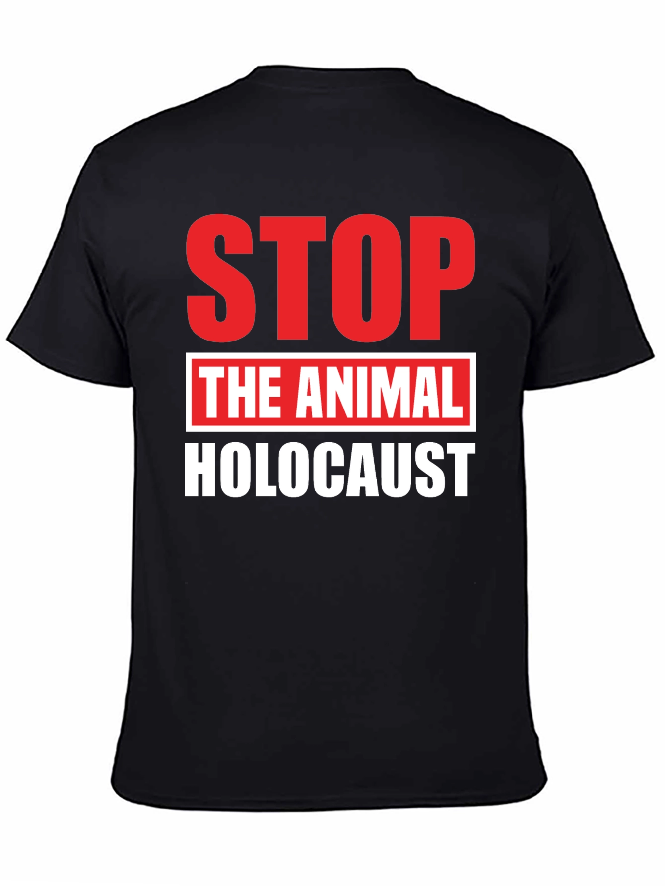Black Stop Animal Holocaust Graphic Tee - Black view 4